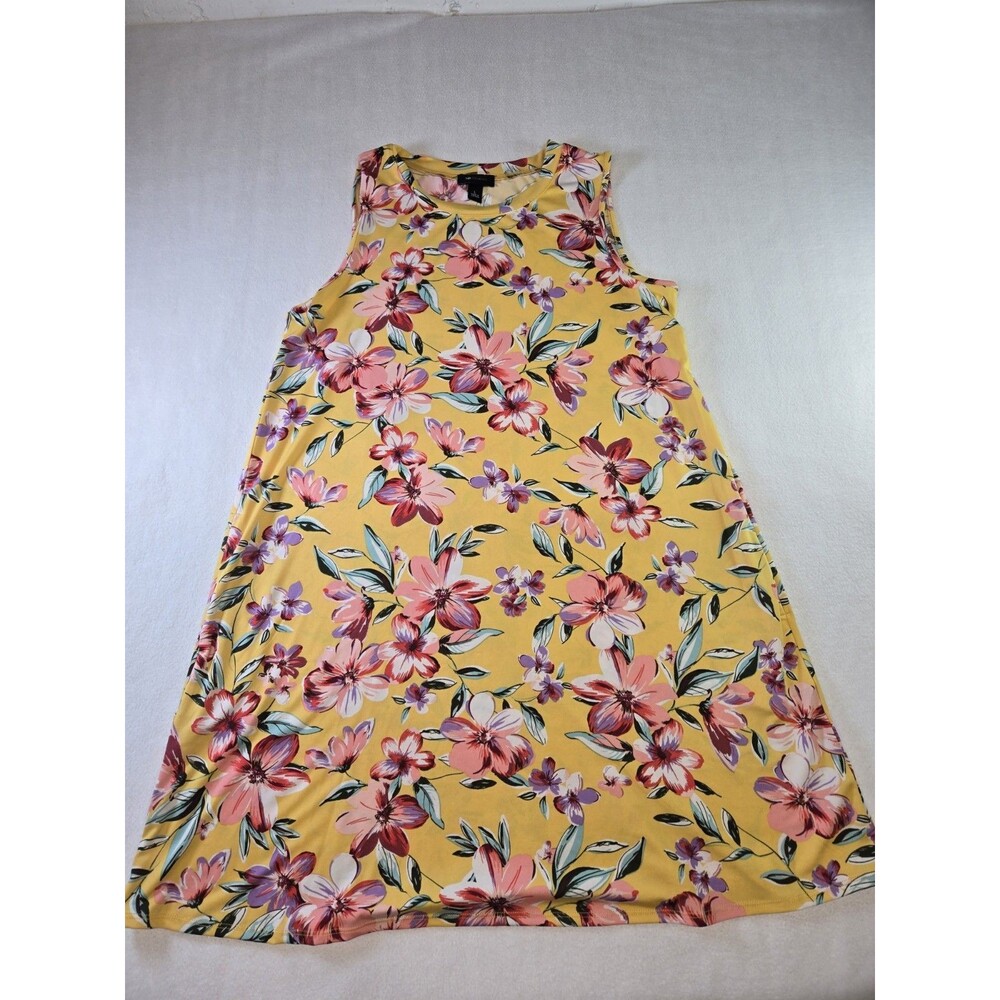 Women's AB Studio Floral Multi-Color Sleeveless Dress With Pockets SZ L